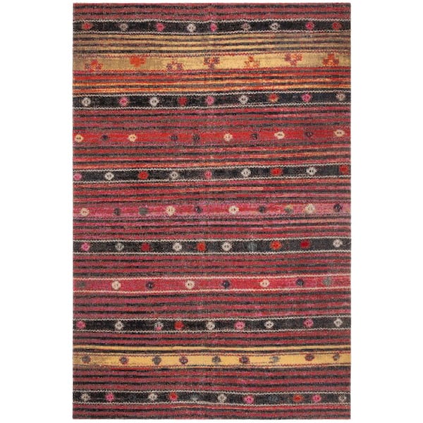 SAFAVIEH Montage Rust/Multi Doormat 3 ft. x 5 ft. Geometric Indoor/Outdoor Patio Area Rug