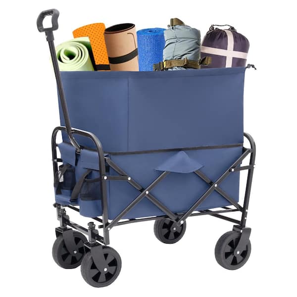 Minimeetall Extention Wagon, 225Lbs, Heavy Duty, Camping Fishing, Dark Blue