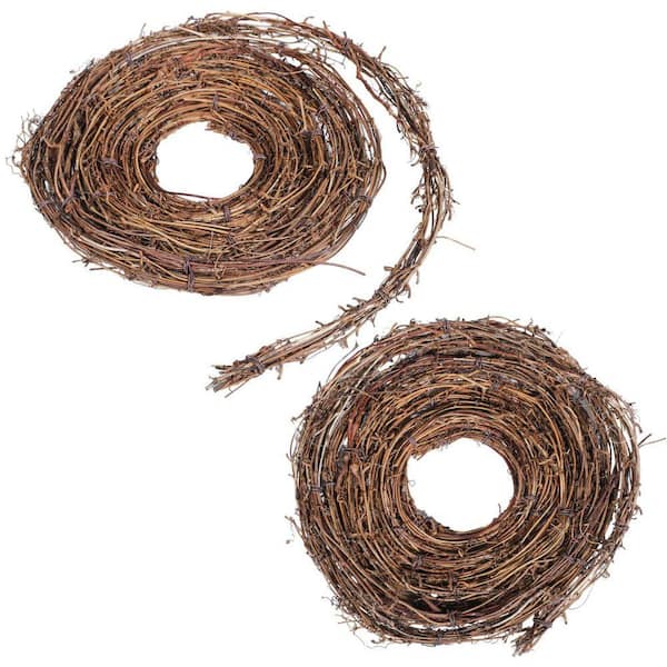 9.84 in. 2 Piece Natural Grapevine Twig Vines Flexible DIY Craft