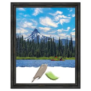 Rustic Pine Black Narrow Wood Picture Frame Opening Size 22x28 in.