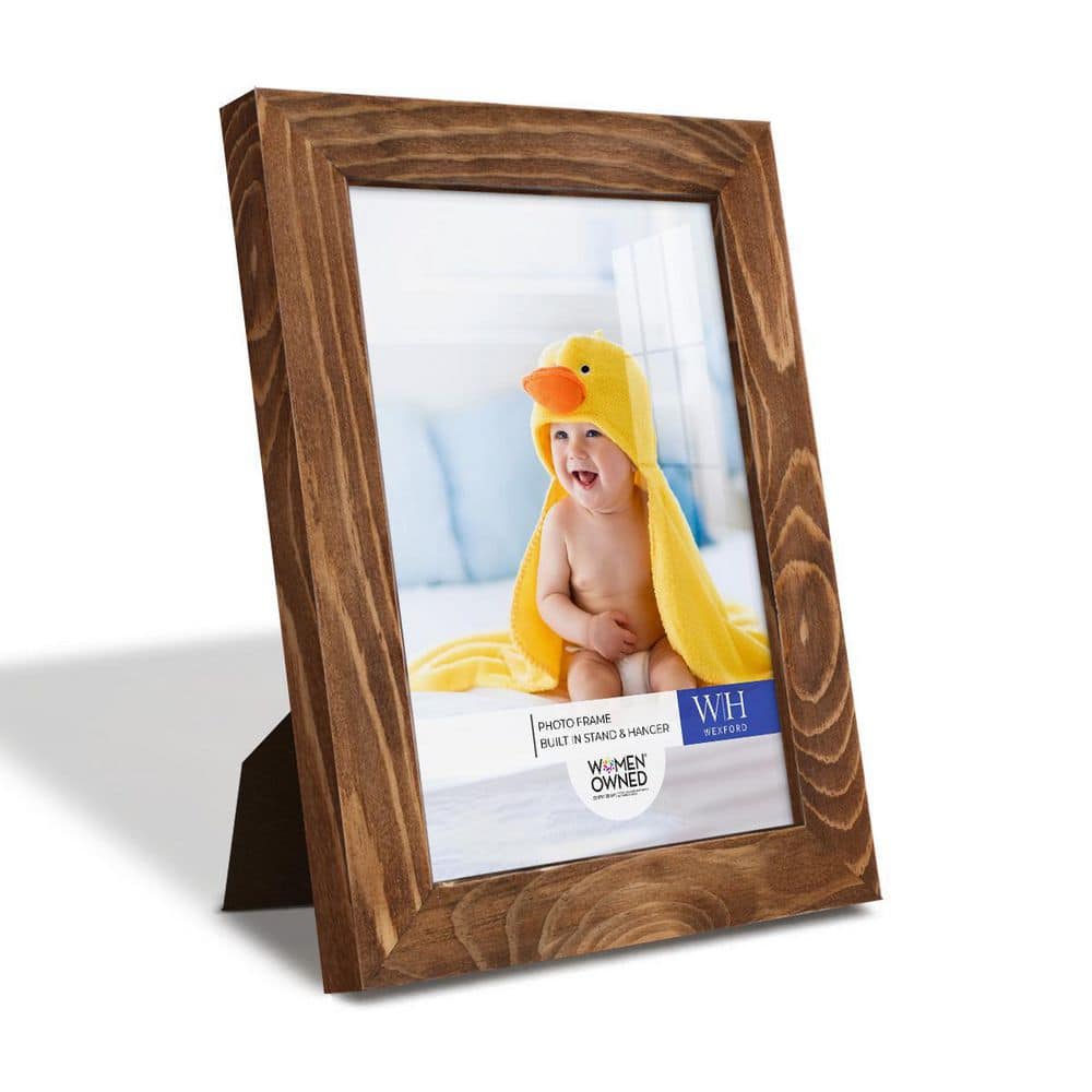 Walnut 5x7 Matte Wood Picture Frame Set with Glass Cover