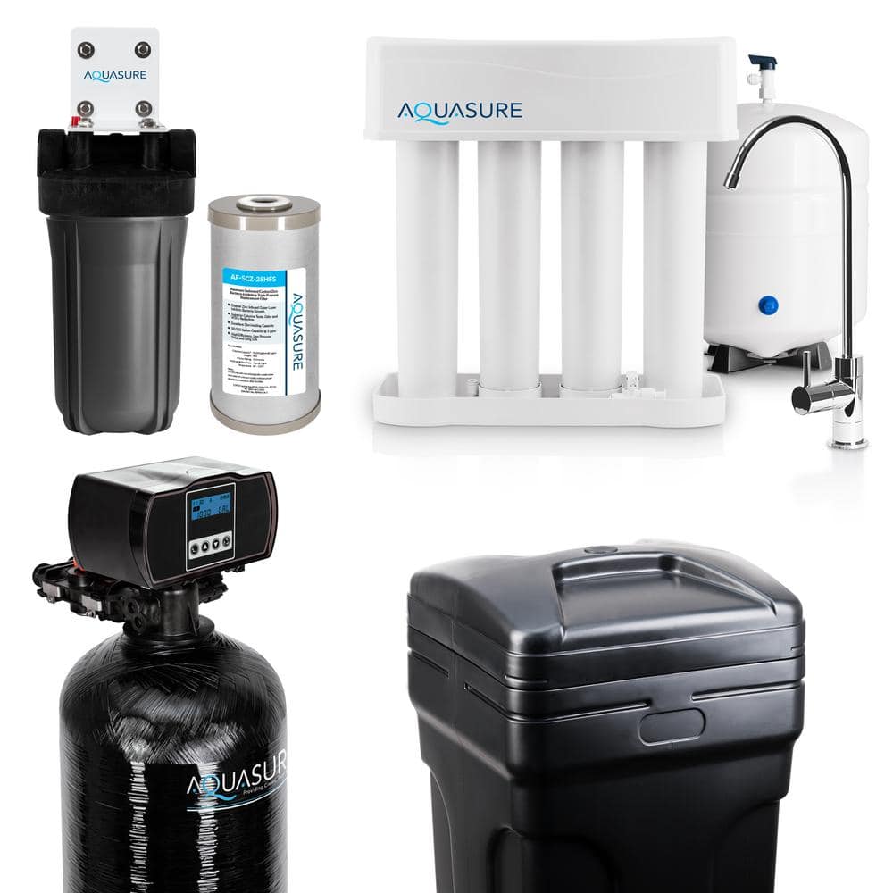 Whole House Filtration with 48,000 Grain Fine Mesh Water Softener, Reverse 