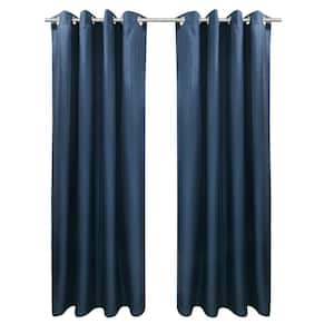 Seascapes Indigo Light Filtering Grommet Indoor and Outdoor Curtain Panel Pair, 50 in. x 108 in.