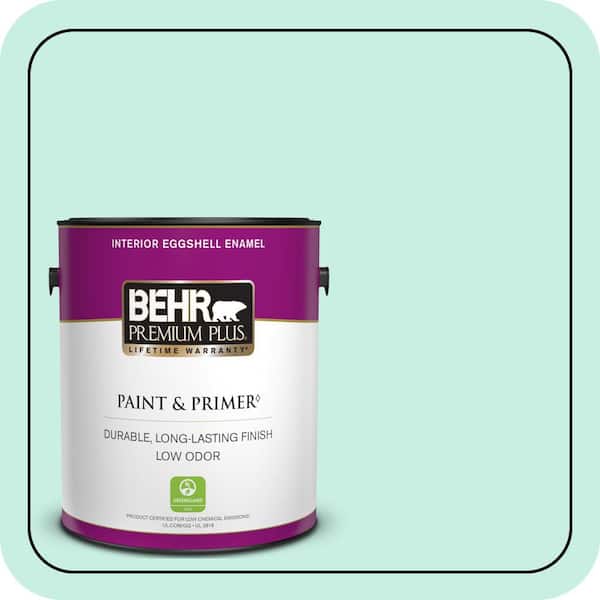 BEHR PREMIUM PLUS 1 gal. #P430-1 Summer House Eggshell Enamel Low Odor Interior Paint & Primer