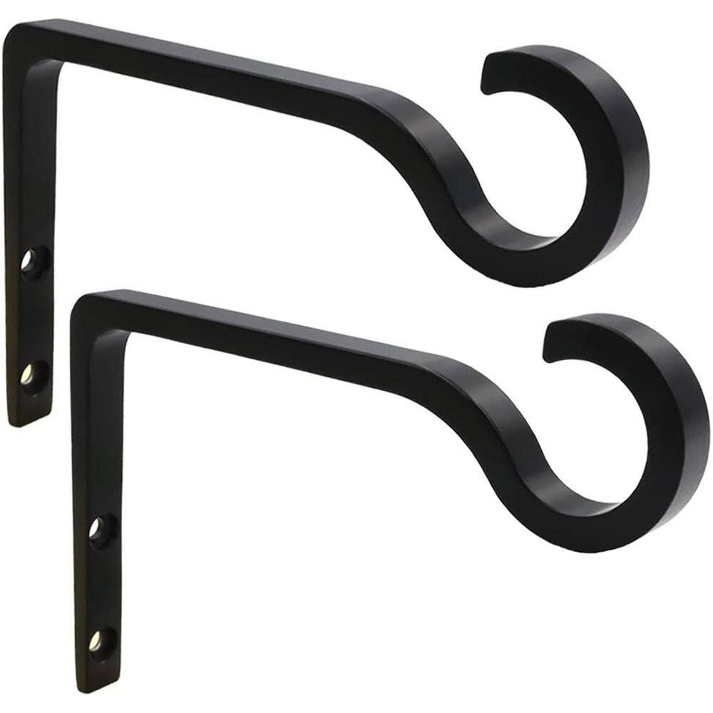 Decorative Hanging Plant Bracket 6 in. Black Metal Hook Indoor Outdoor Wall Hanger for Lanterns Bird Feeder price history on PriceWatchPro