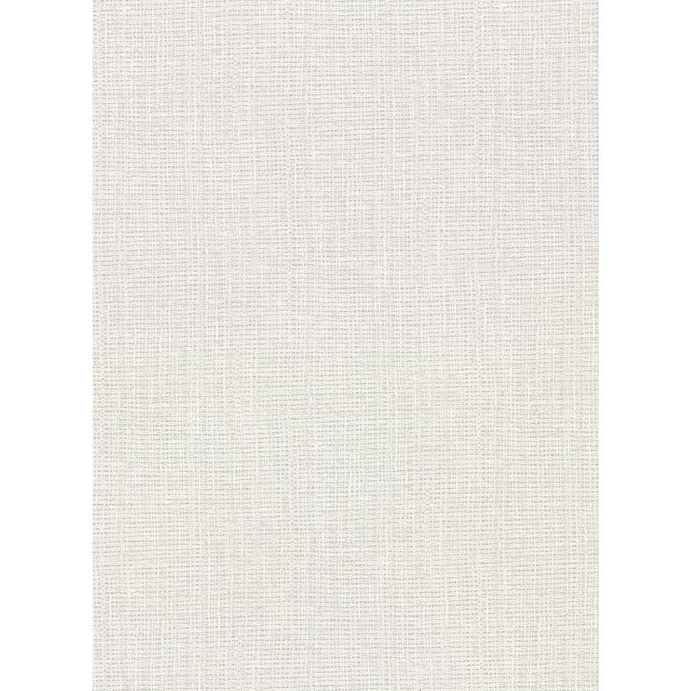 Light Grey Faux Grasscloth Non-Pasted Washable Wallpaper