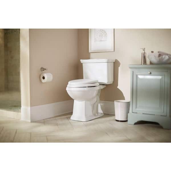 Glacier Bay - 2-piece 1.0 GPF/1.28 GPF High Efficiency Dual Flush Elongated Toilet in White, Seat Included