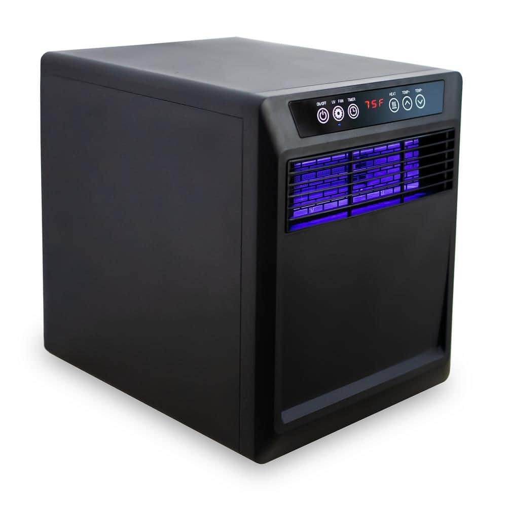 Black Electric Convection Space Heater with Thermostat and Automatic Shut-off