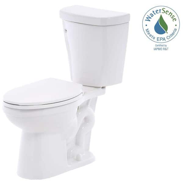 Delta Brevard 2-piece 1.28 GPF Elongated Toilet in White with FlushIQ