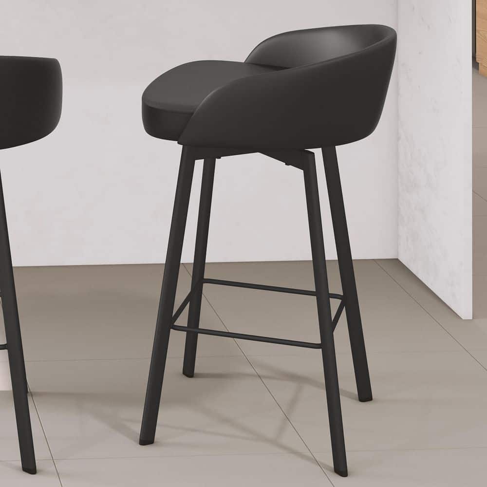 Cruz 32 in. H Black Faux Leather / Black Metal Swivel Counter Stool price history on PriceWatchPro
