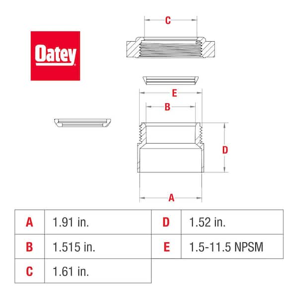 Oatey Scs - 34152 Oatey 22 in Aluminum Water Heater Pan W/1 in Adapter