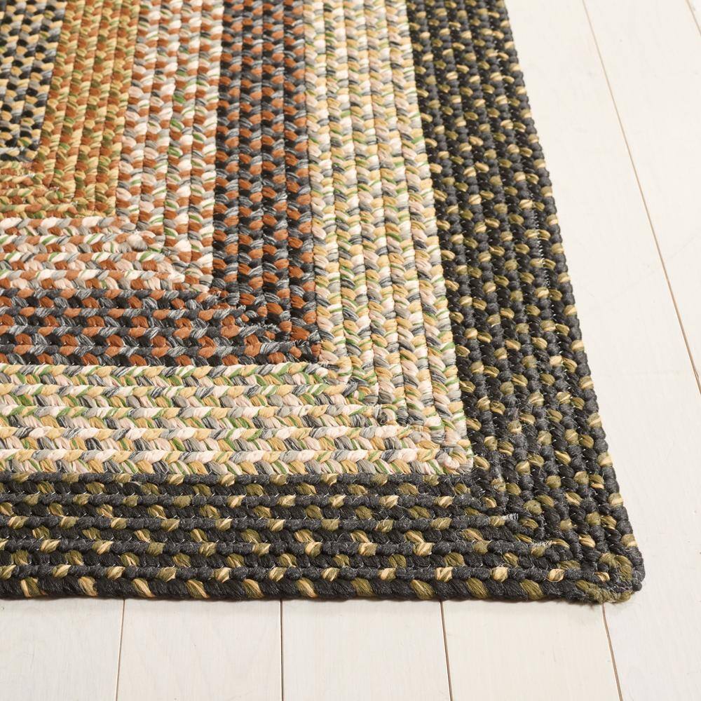 Handmade Blue Multicolor Braided Square Area Rug