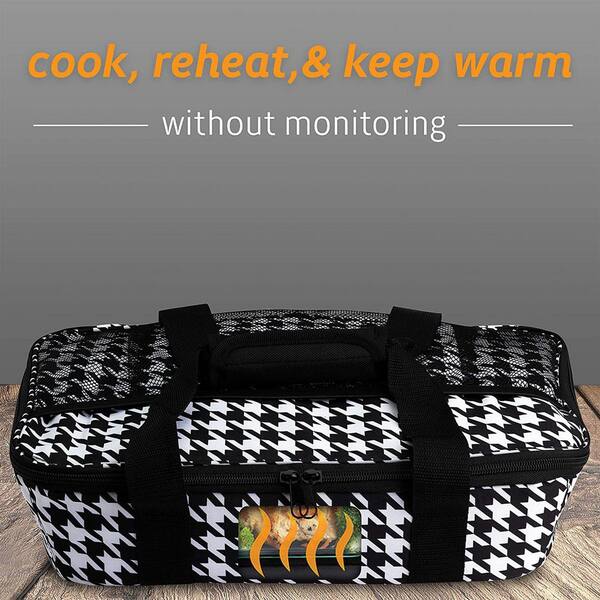 HOTLOGIC 45-Watts Houndstooth Portable Oven Food Warming Tote 16801056-HND  - The Home Depot