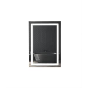 24 in. W x 32 in. H Frameless Rectangular Wall-Mounted LED Light Bathroom Vanity Mirror in Silver