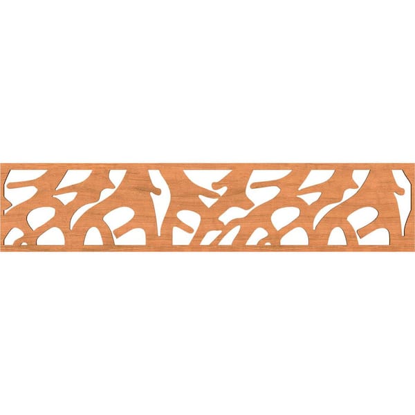 Ekena Millwork Manton Fretwork 0.25 in. D x 46.75 in. W x 10 in. L Cherry Wood Panel Moulding