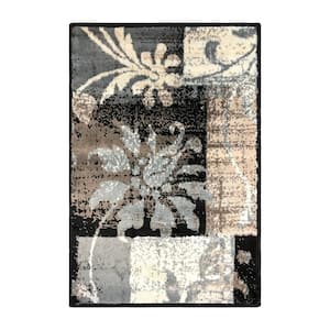 Pastiche Chocolate 2 ft. x 3 ft. Floral Patchwork Polypropylene Area Rug