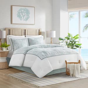 Maya Bay 4-Piece White Cotton Full Comforter Set