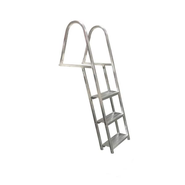 Multinautic 3-Step Angled Wide 5-1/2 in. Aluminum Dock Ladder