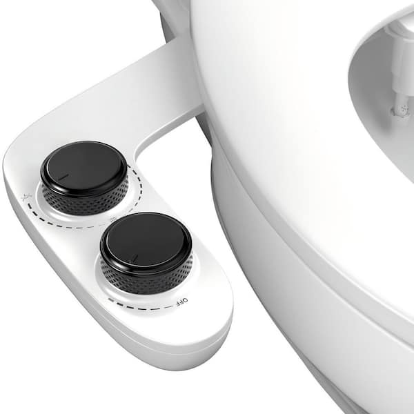 Bidet Attachment for Toilet, Self-Cleaning Dual Retractable Nozzles Bidet for Hygienic Rear and Feminine Wash, Black