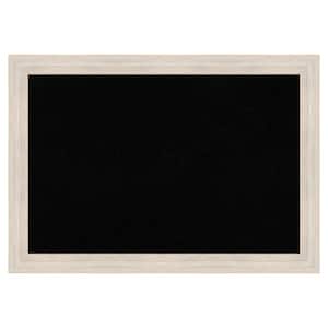 Hardwood Whitewash Narrow Wood Framed Black Corkboard 27 in. x 19 in. Bulletin Board Memo Board