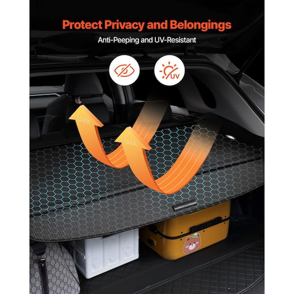 VEVOR Retractable Cargo Cover, Upgraded Carbon Fiber Texture Trunk