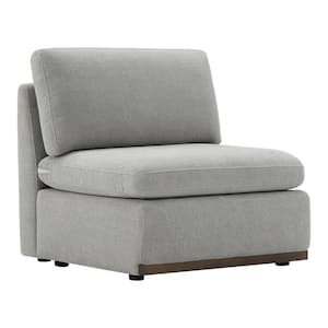 Galatea Dove Gray Fabric Modern Side Chair with Legs with Wood Frame