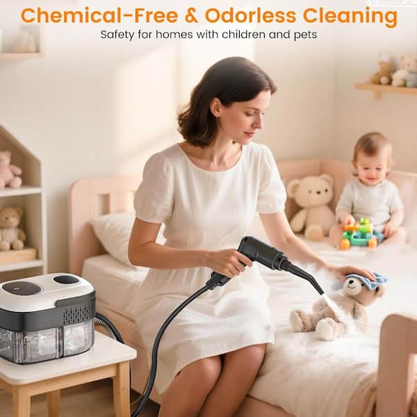 LAIFUCAM 2500W Pressurized Steam Cleaner for All Surfaces w 3
