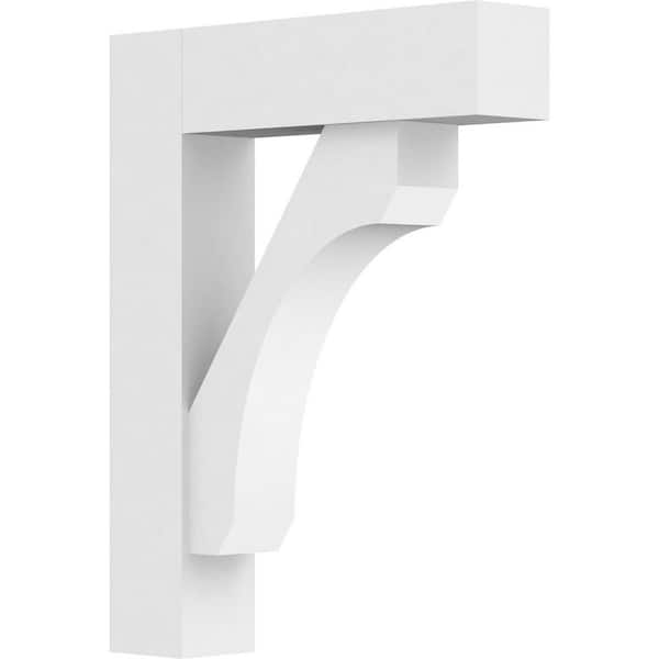 Ekena Millwork Standard Legacy 3 in. W x 18 in. H x 14 in. D Signature Urethane Polyurethane Bracket With Block Ends