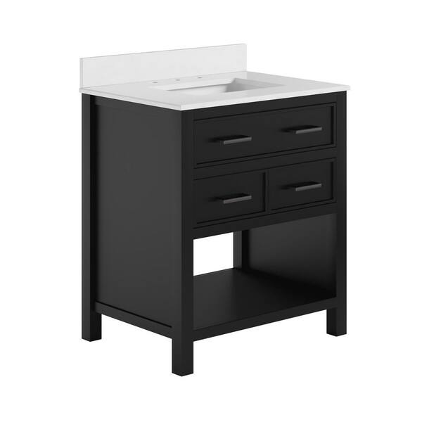 DHP Nevada 30" Bathroom Vanity, Black with Dark Pewter Handles DE00183 The Home Depot