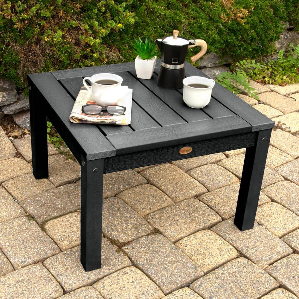 Luxurious Pocono Black Synthetic Wood Side Table