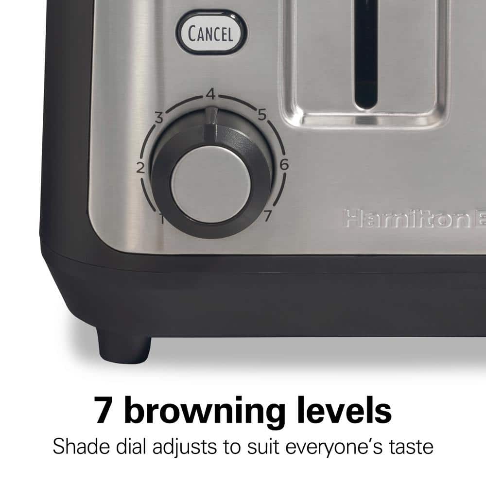 Matte Black and Stainless Steel 2-Slice Long Slot Toaster