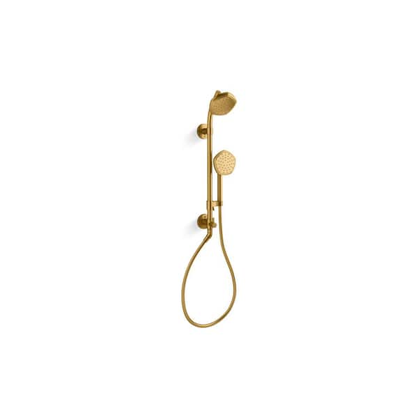 KOHLER Hydrorail-S Occasion Shower Column Kit with Showerhead And Handshower 1.75 GPM in Vibrant Brushed Moderne Brass
