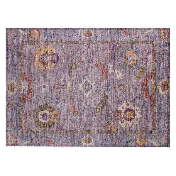 Chantille Machine Washable Indoor/Outdoor Abstract ACN2229 Plum 1 ft. 8 in. x 2 ft. 6 in. Accent Rug