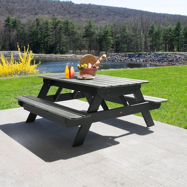 Highwood Hometown Plastic Outdoor Picnic Table Flint