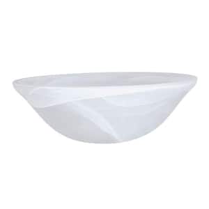 4 in. H x 11-1/2 in. Dia/Alabaster Glass Shade for Torchiere Lamp, Swag Lamp and Pendant and Island Fixture