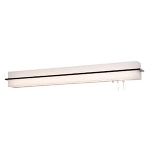 Apex 38 in. 56-Watt Integrated LED Expresso/Linen White Overbed Fixture