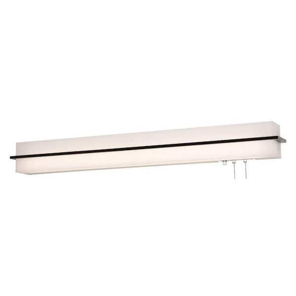 Apex 50 in. 68-Watt Integrated LED Expresso/Linen White Overbed Fixture