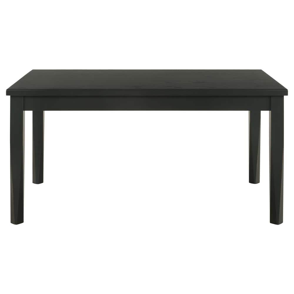 Appleton Black Washed Rectangular Wood Dining Table for Six