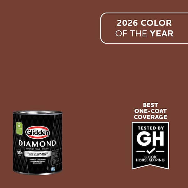 Glidden Diamond 1 qt. PPG1060-7 Warm Mahogany Satin Interior Paint with Primer