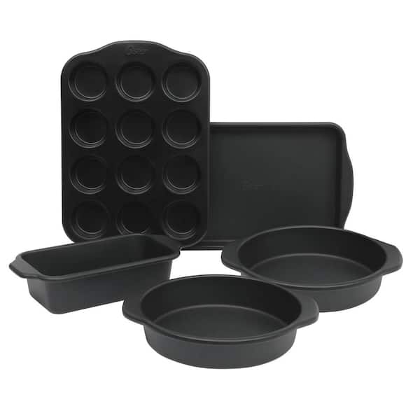 Oster Teston Platinum Collection 5-Piece Nonstick Carbon Steel Bakeware Set in Matte Black