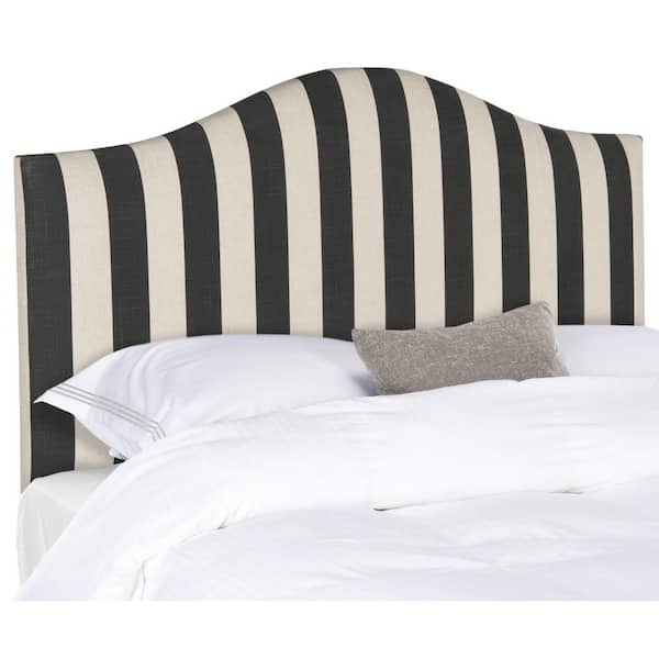 SAFAVIEH Connie Black/White Full Upholstered Headboard