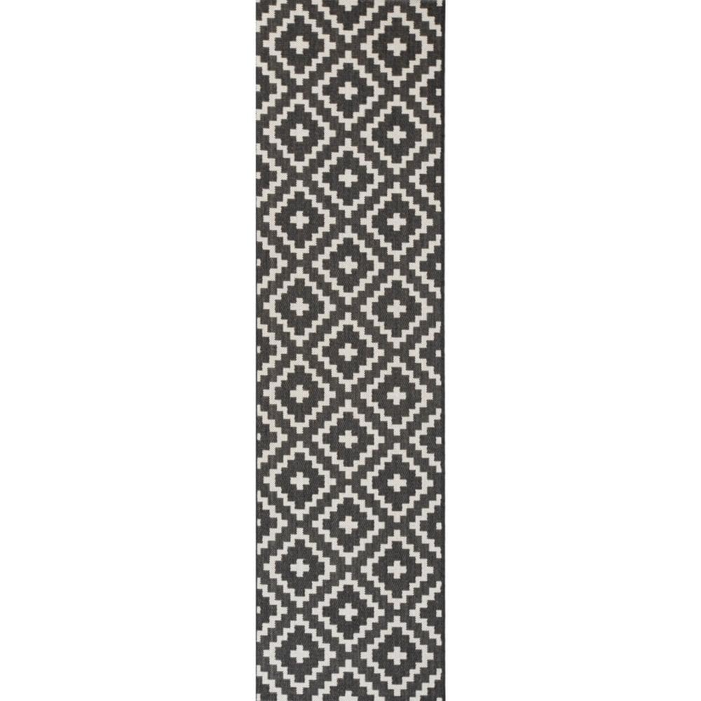 Cassady Charcoal 2 ft. x 7 ft. Diamond Indoor/Outdoor Runner Rug -  BALTA, 3003434