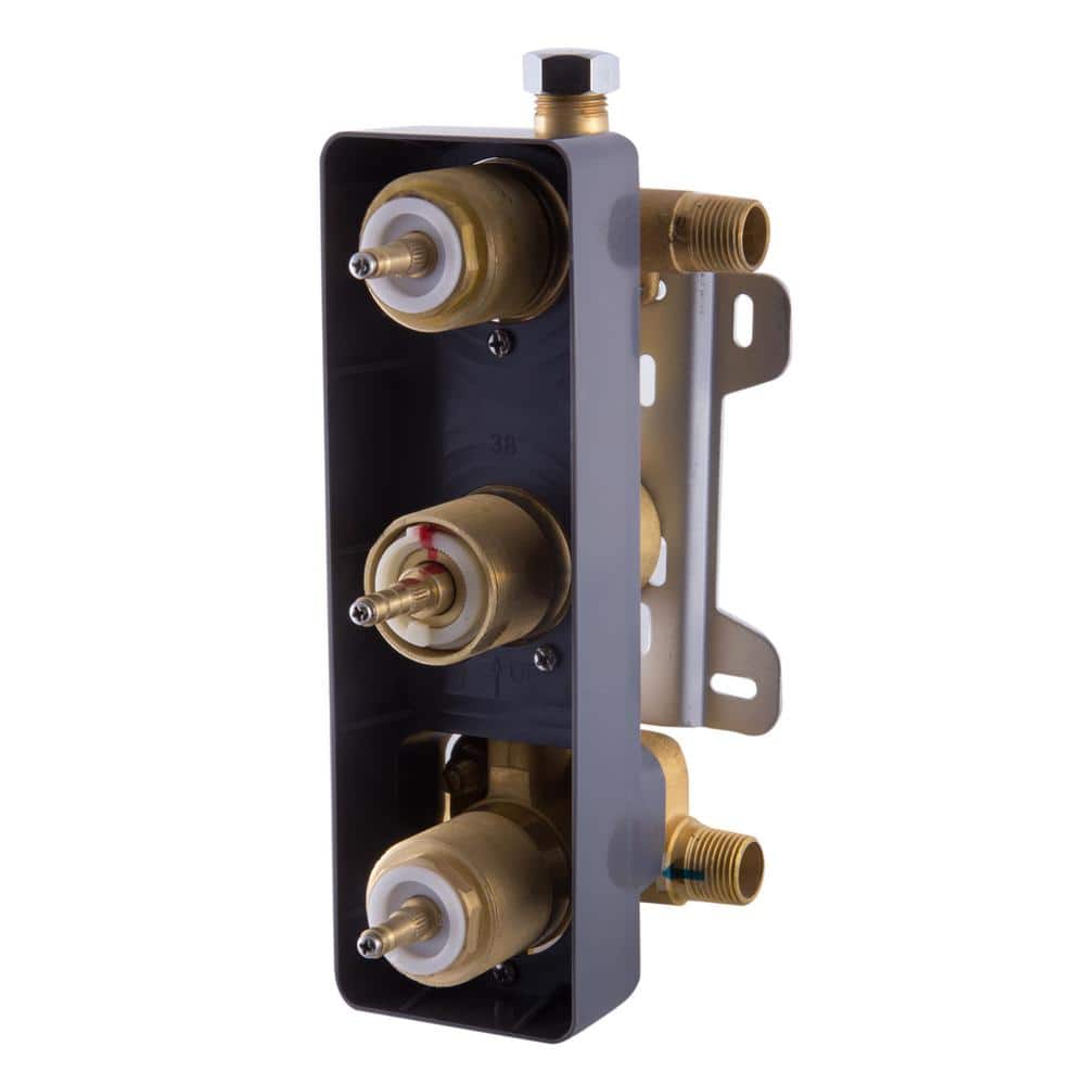 Brushed Nickel Square Thermostatic Shower Mixer with 2-Way Diverter