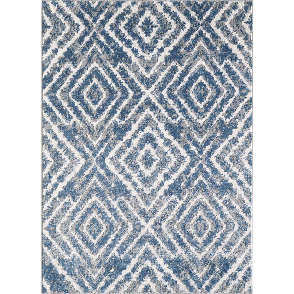 Natco Wernix Blue/Grey 2 ft. 2 in. x 3 ft. Geometric Polypropylene and