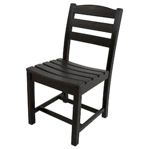 La Casa Cafe Black All-Weather Plastic Outdoor Dining Side Chair
