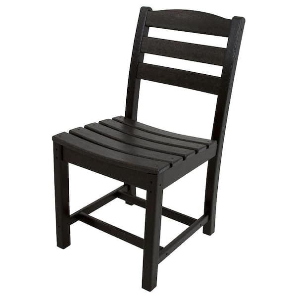 POLYWOOD La Casa Cafe Black All-Weather Plastic Outdoor Dining Side Chair
