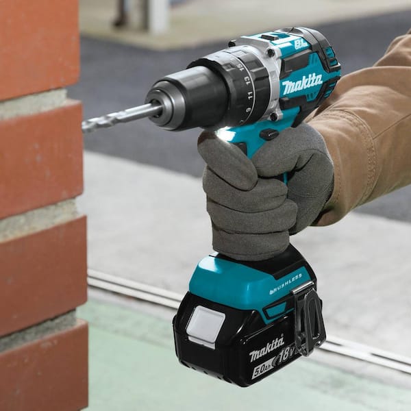 Makita 18V 5.0 Ah Compact Brushless Cordless 1/2 in. Hammer Kit XPH12T - The Home Depot