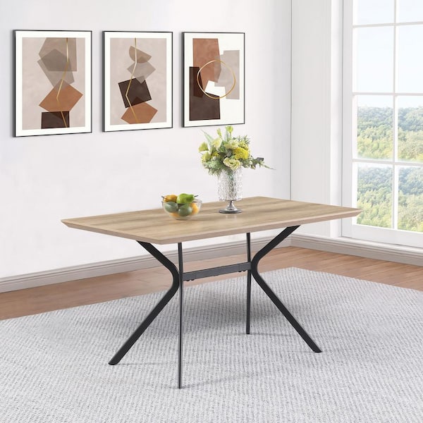Coaster Edgecreek Light Brown Wood 53 in. Trestle Rectangular Dining Table (Seats 6)