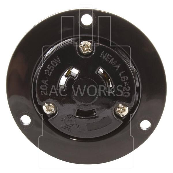 Pack of 4 L6-20FO-4 20A 250V AC OCSParts L6-20FO Locking Flanged Outlet NEMA L6-20 2 Pole 3 Wire cUL Listed Advanced Component Services Inc Pack of 4 L6-20FO-4 20A 250V AC OCSParts L6-20FO Locking Flanged Outlet NEMA L6-20 2 Pole 3 Wire cUL Listed Advanced Component Services Inc