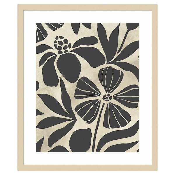 Amanti Art Linocut Garden I by June Erica Vess 1 Piece Framed Giclee Abstract Art Print 25 in. x 21 in.